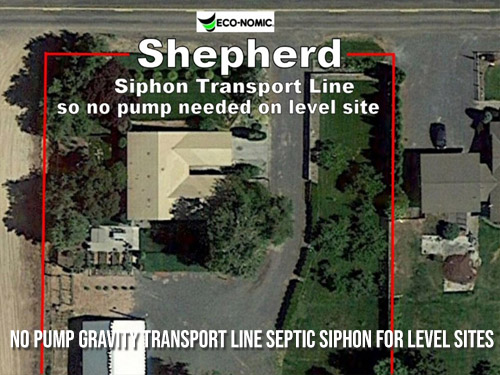 No Pump Gravity Transport line Septic Siphon for Level Sites